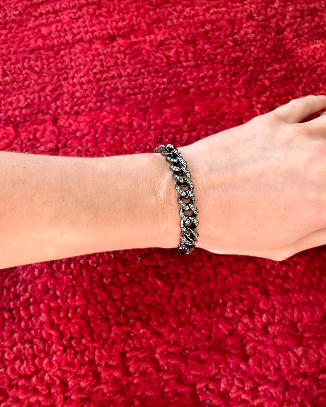 Givenchy Gunmetal Crystal Chain Bracelet