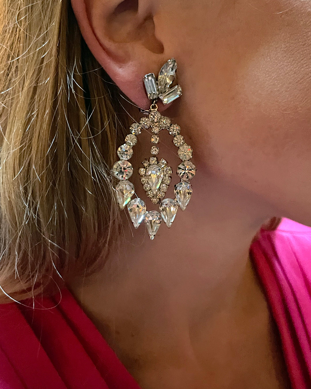 Vintage Diamanté Statement Earrings