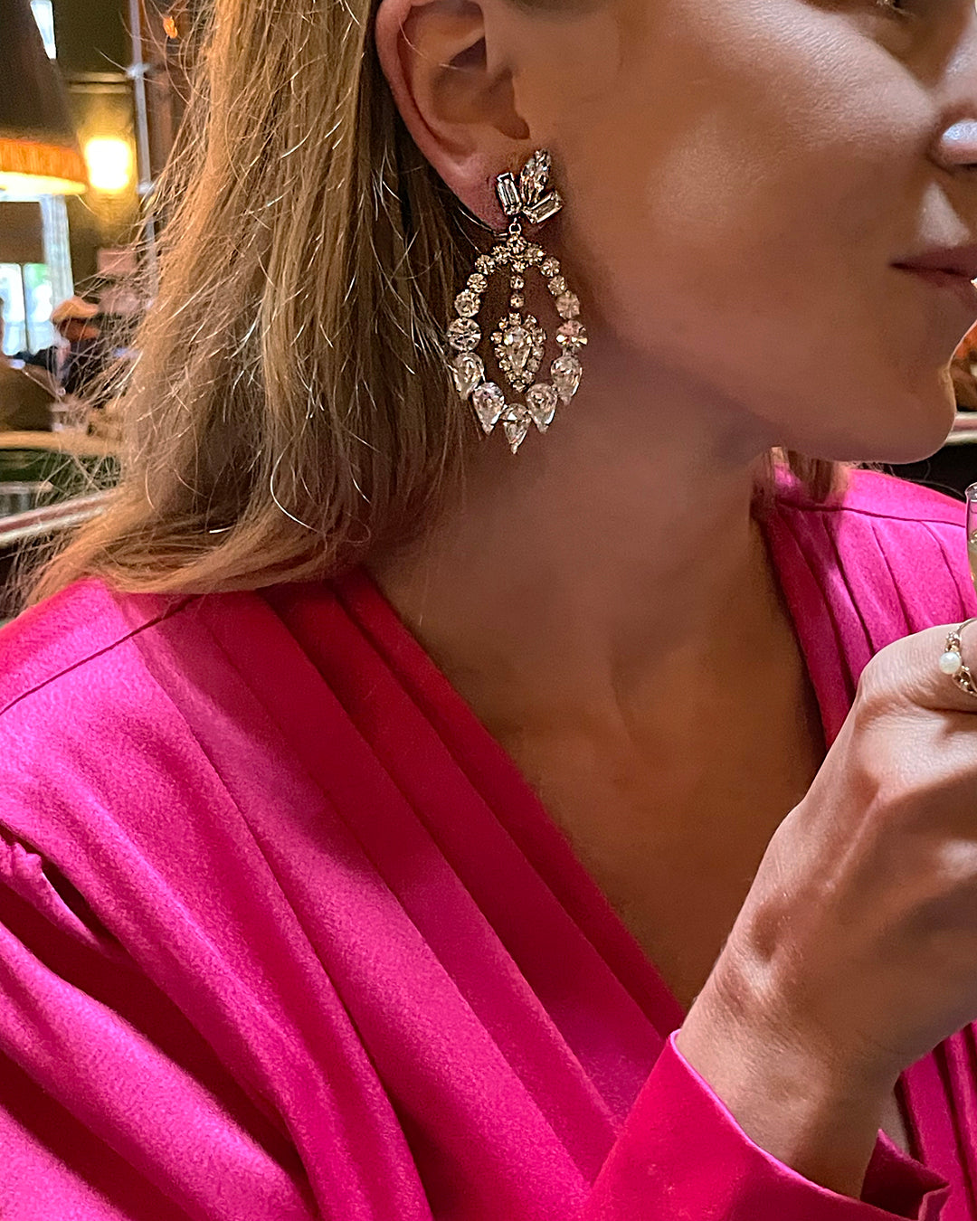 Vintage Diamanté Statement Earrings