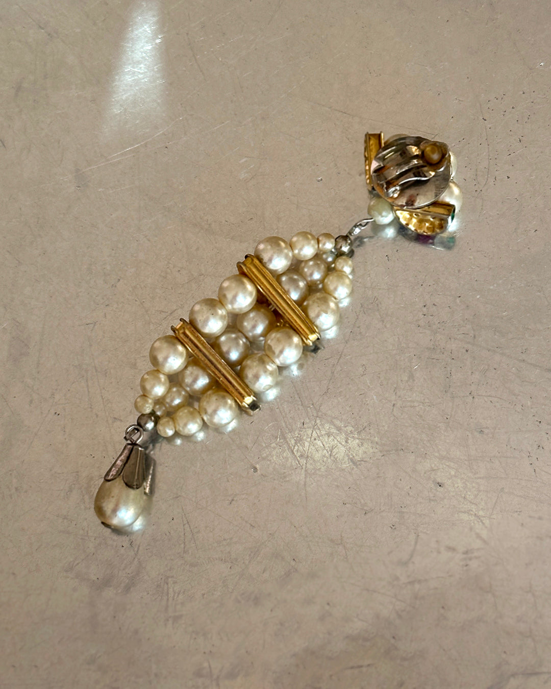 Vintage Pearl Chandelier Earrings