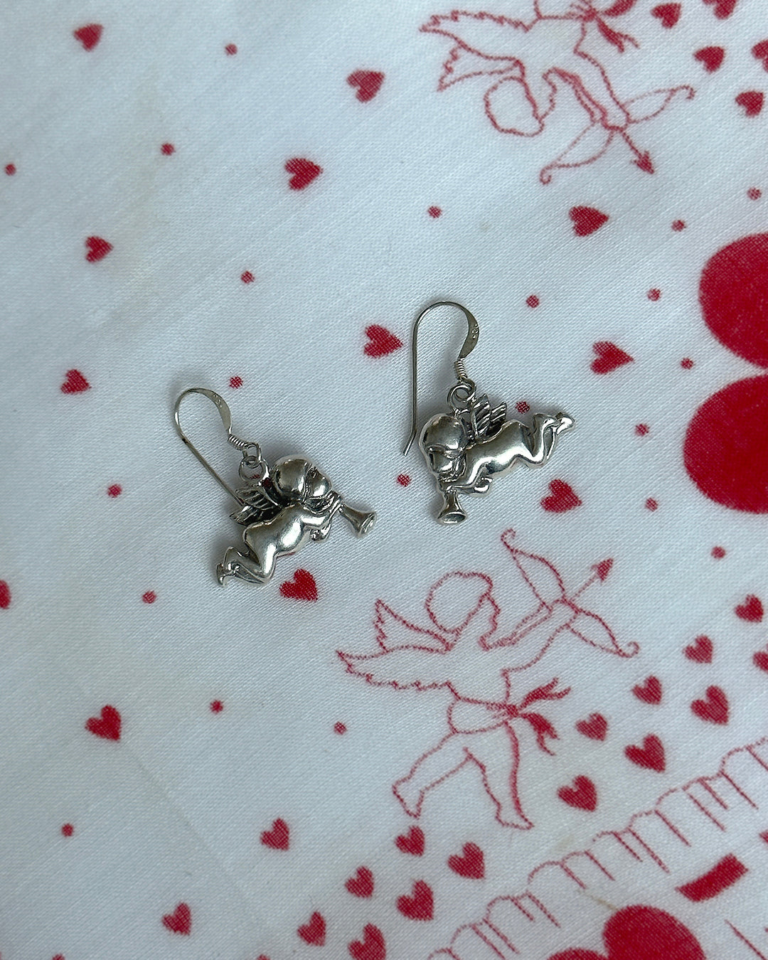 Vintage Sterling Silver Cherub Earrings