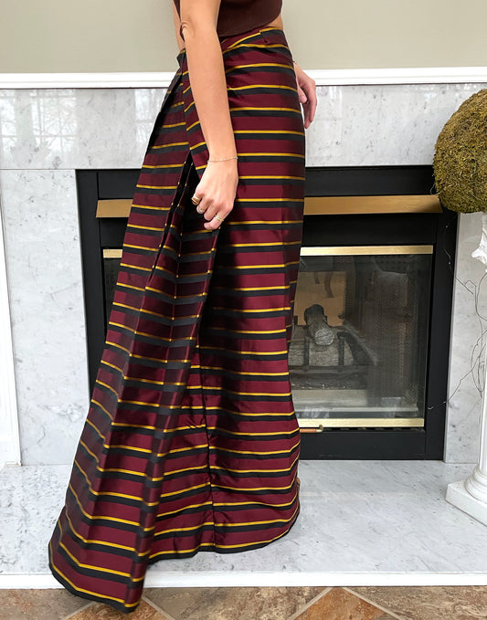 Designer Vintage Silk Ball Skirt with Cascade Train Back