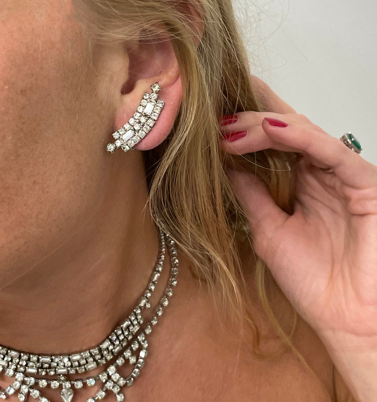 Vintage Art Deco Baguette Earrings