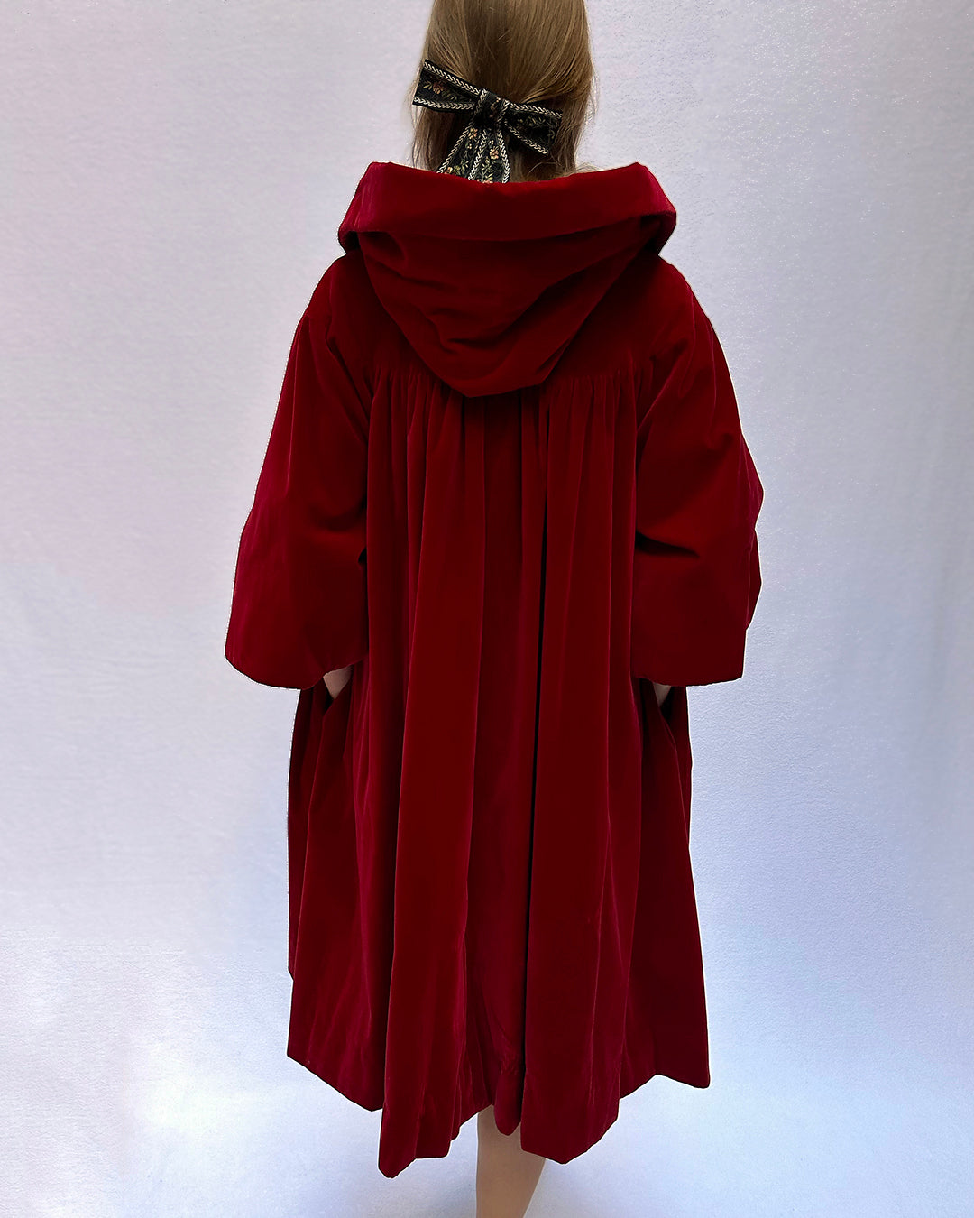 Rare Vintage 1950s Red Velvet Swing Coat | OSFM