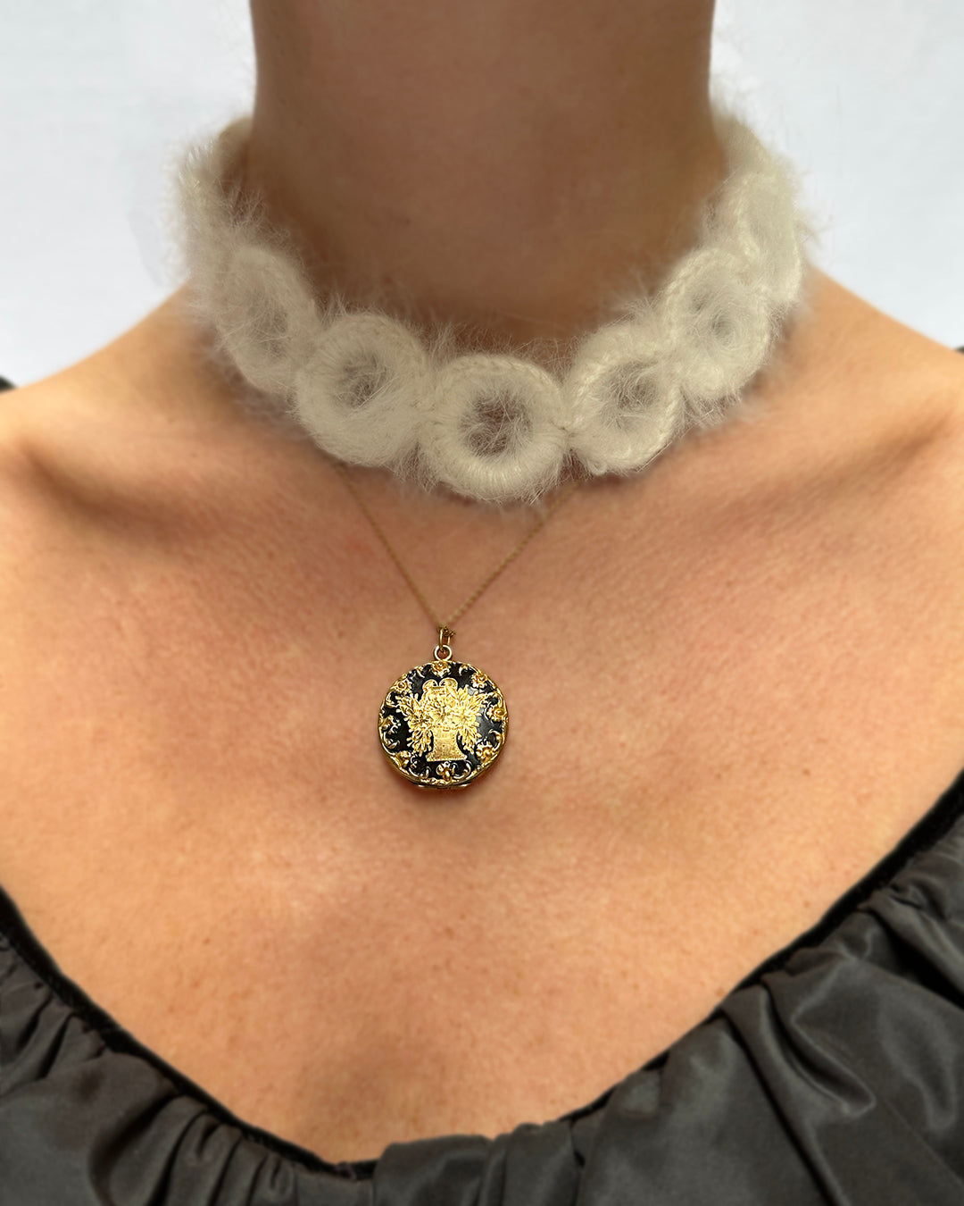 Vintage 1960s Angora Choker Necklace