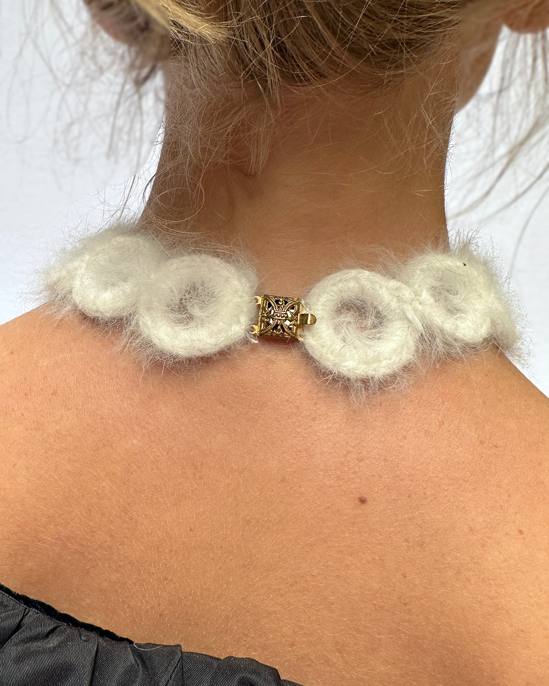 Vintage 1960s Angora Choker Necklace