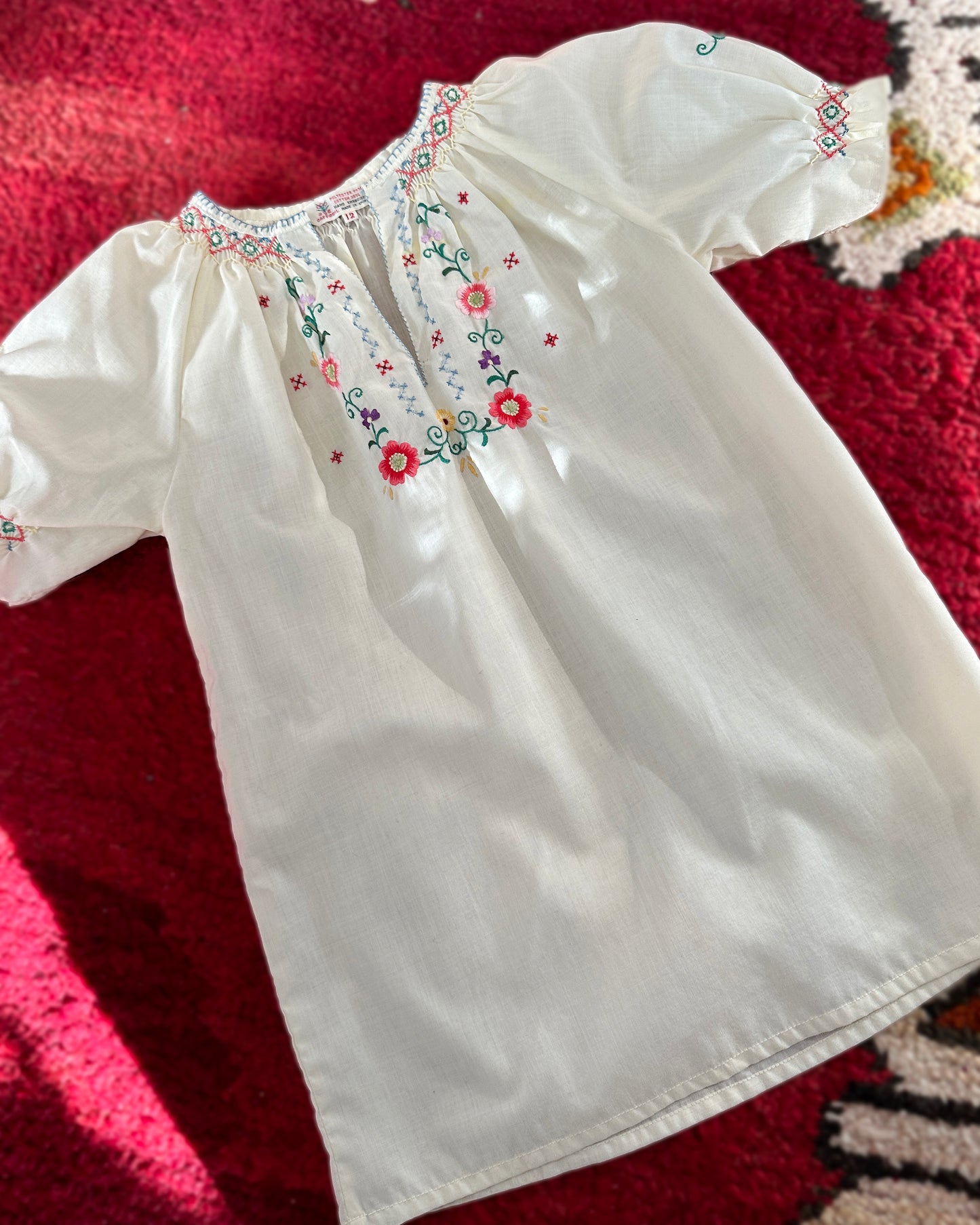 1960s Children's Hand-Embroidered Peasant Blouse