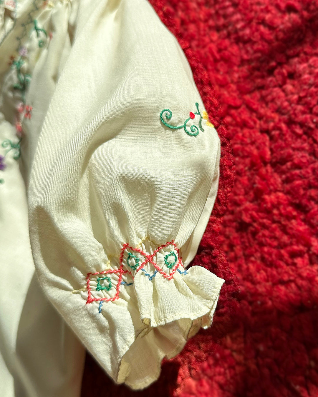 1960s Children's Hand-Embroidered Peasant Blouse