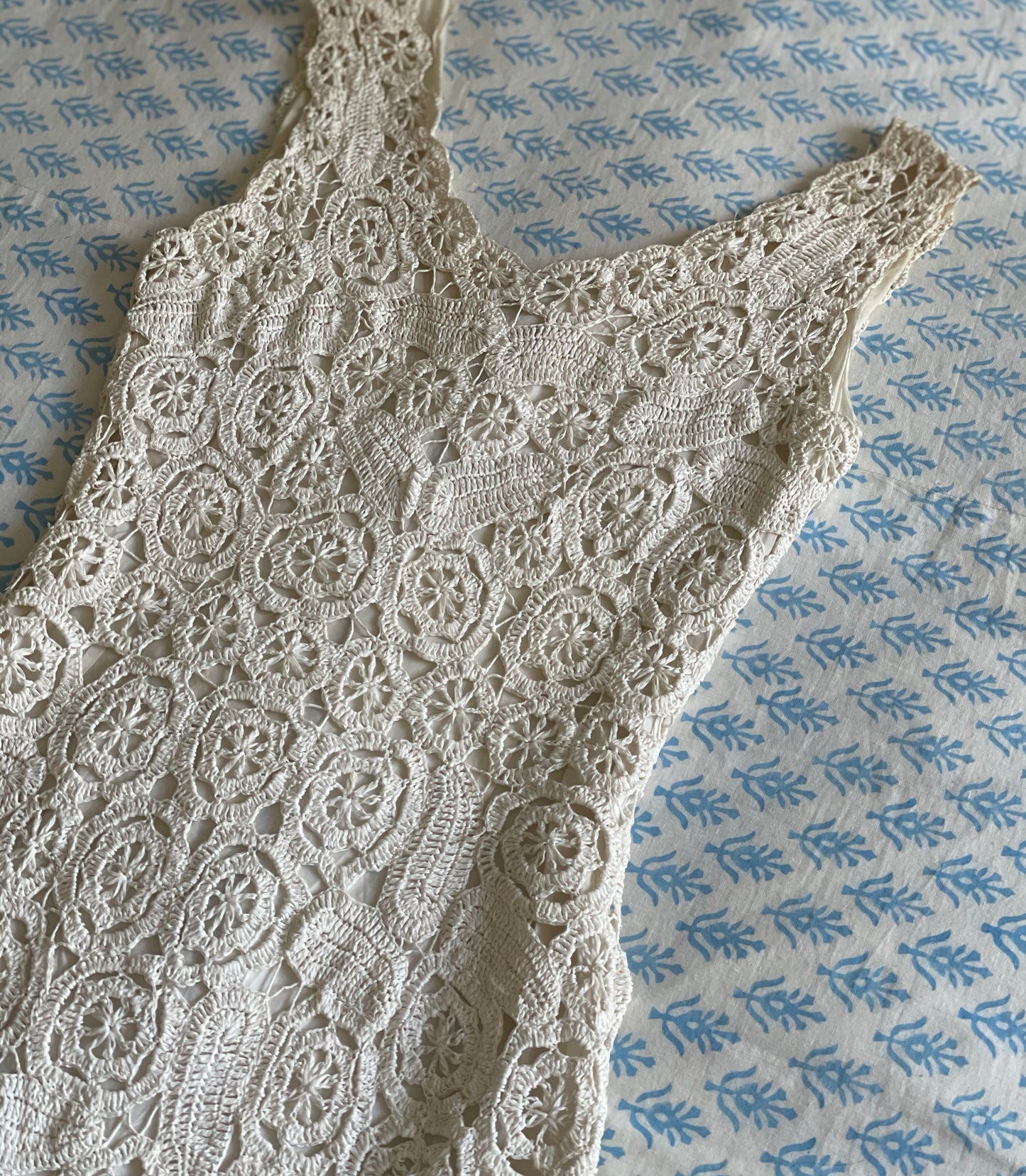 Vintage Italian Crochet Raffia Wiggle Dress