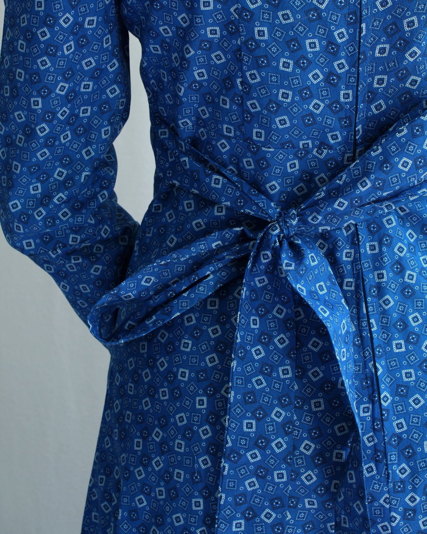 1960s Calico Long Sleeve Maxidress (Deadstock Vintage)