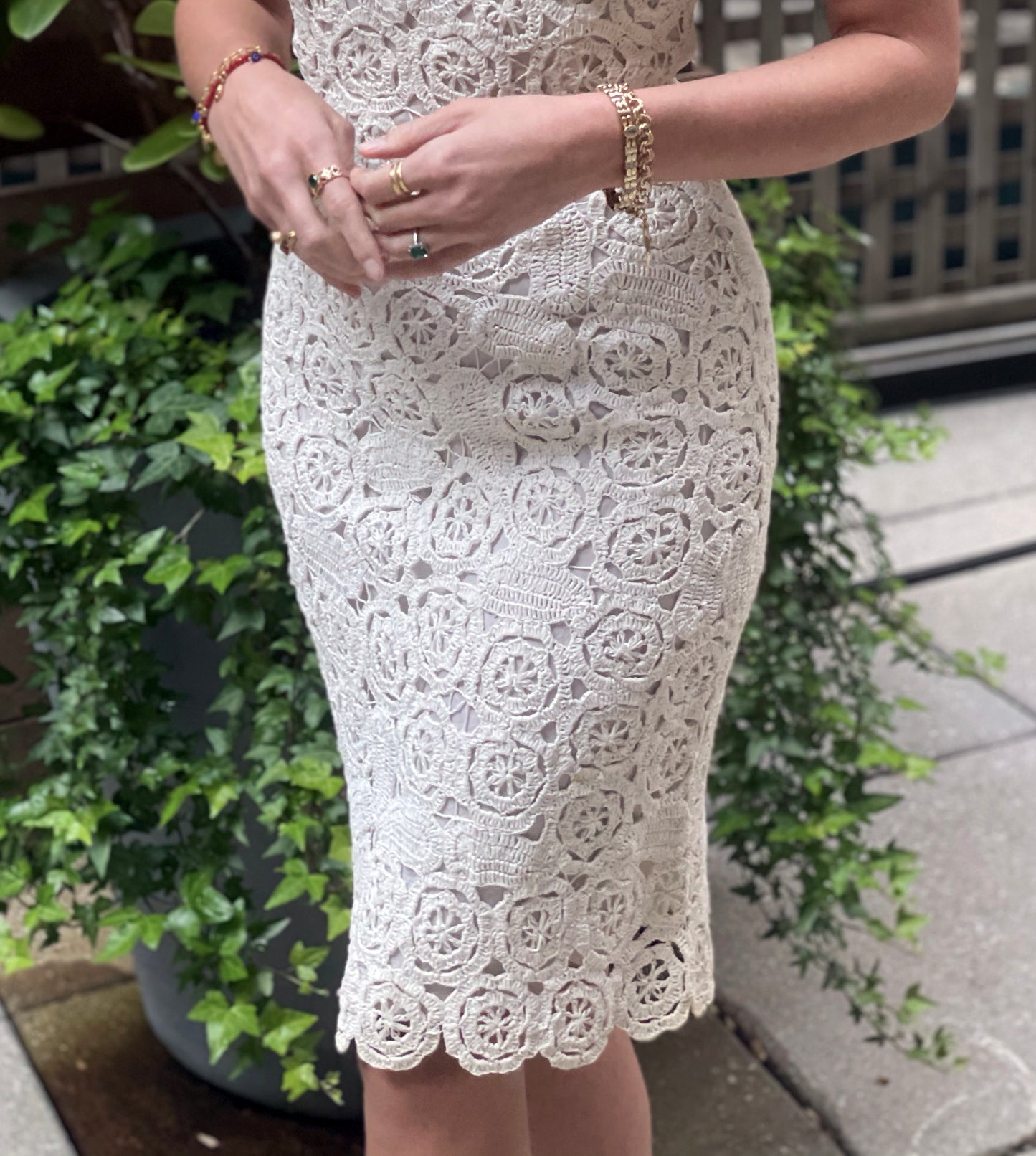 Vintage Italian Crochet Raffia Wiggle Dress