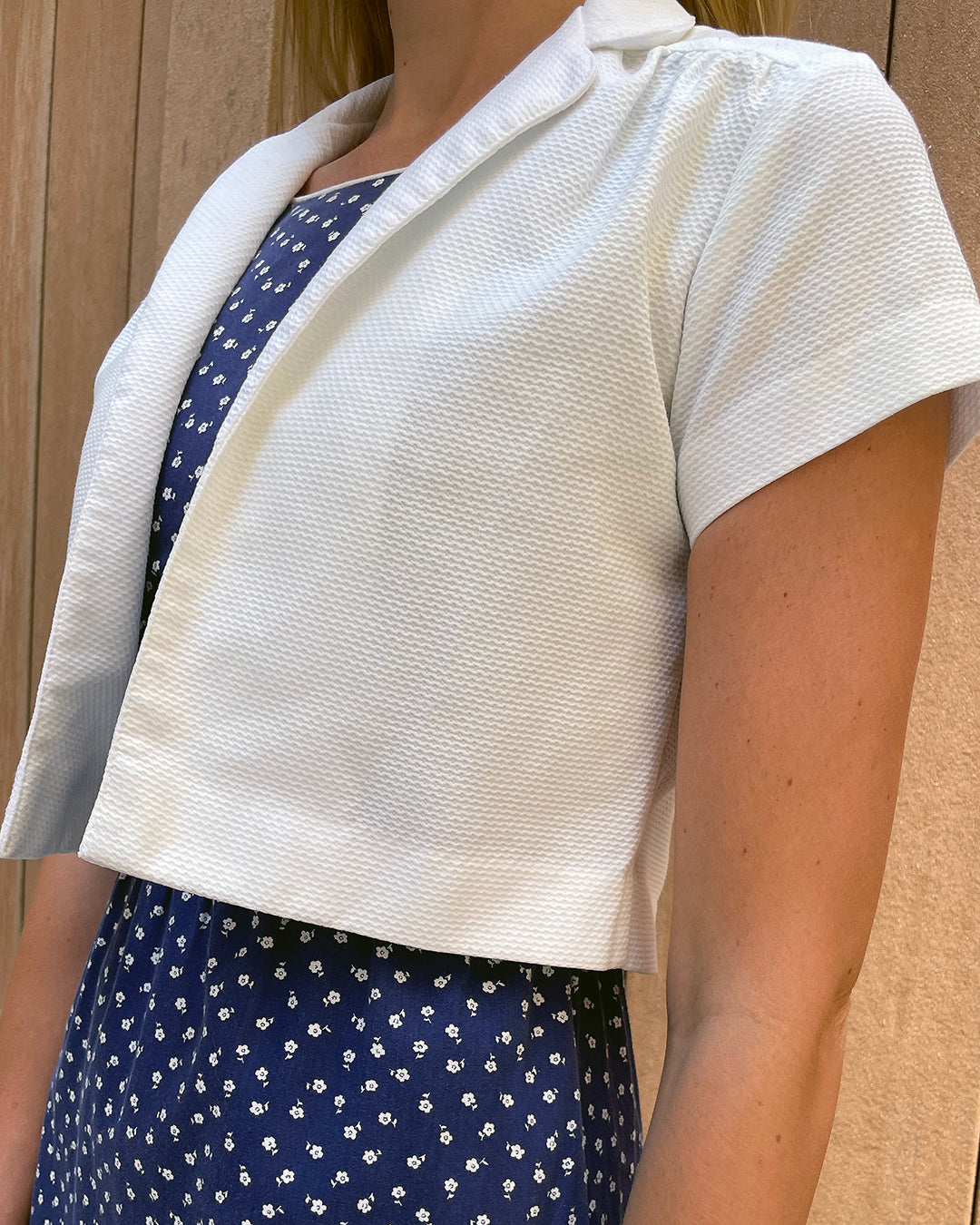 Vintage Calico Scoop Back Dress/Bolero Set