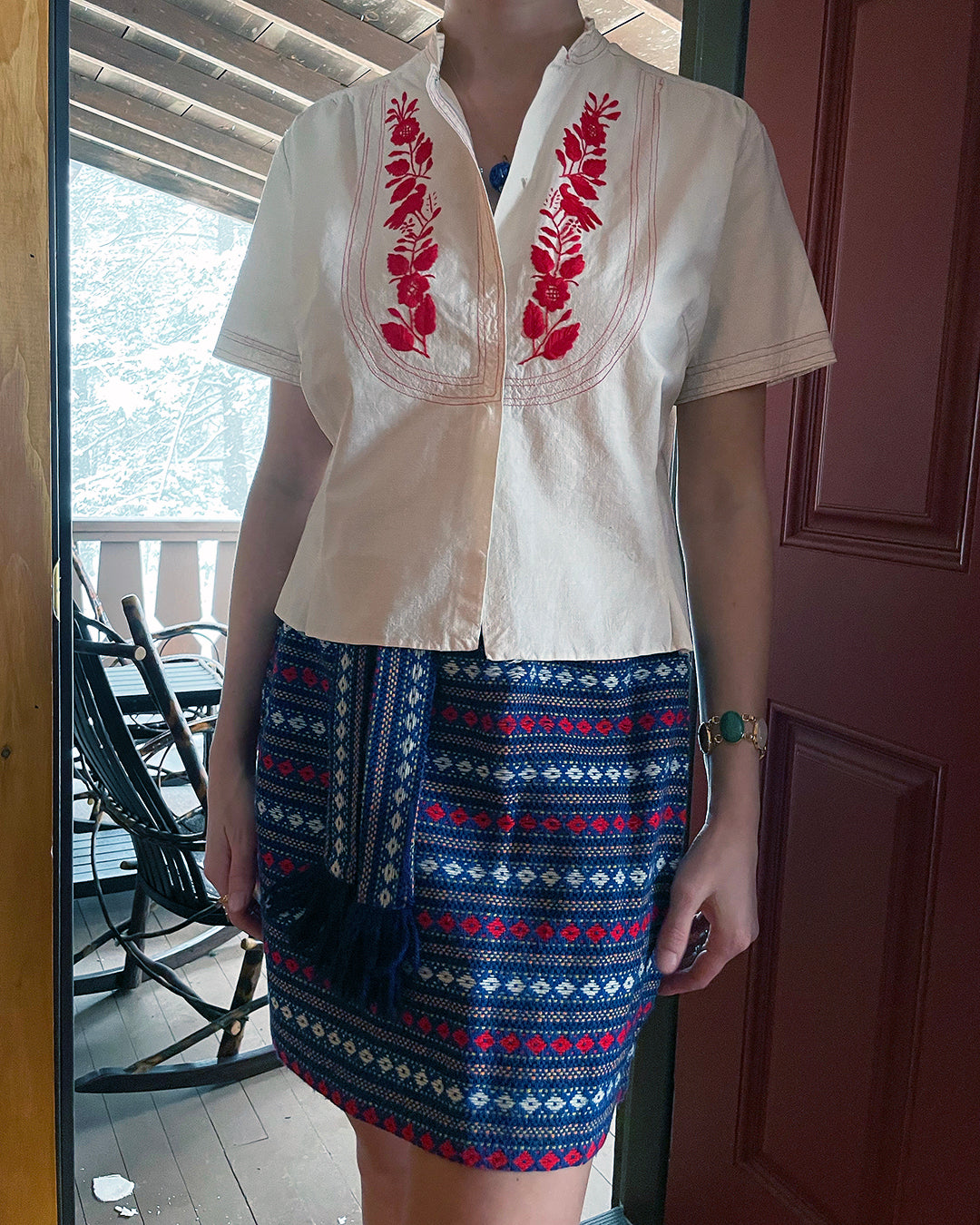 Vintage 1960s Woven Miniskirt