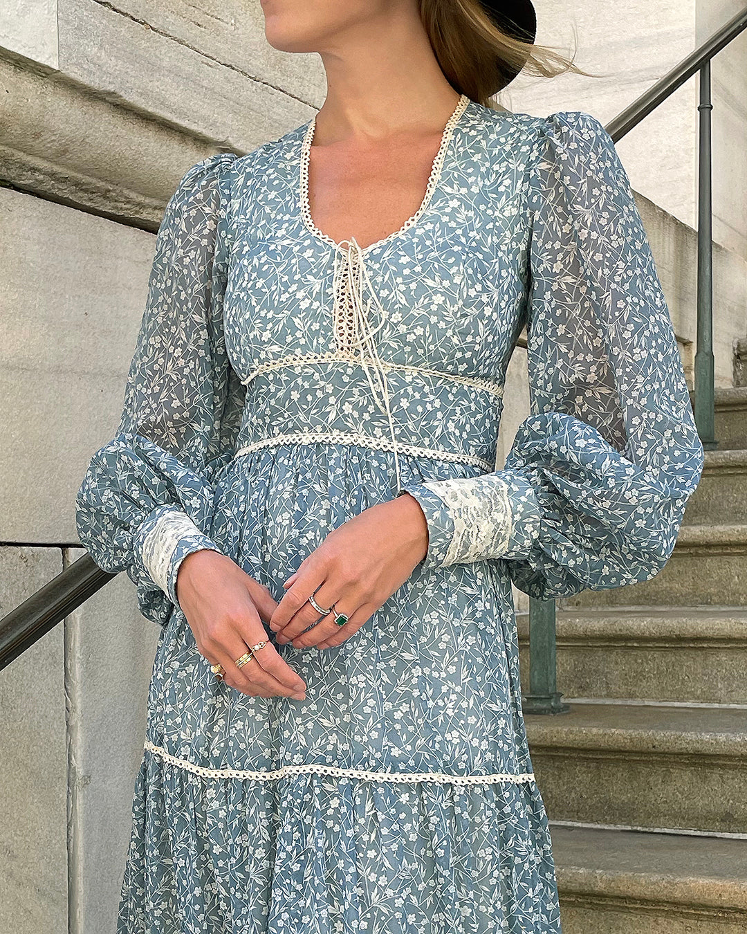 Rare 1970s Gunne Sax Long Sleeve Maxidress| XS-M