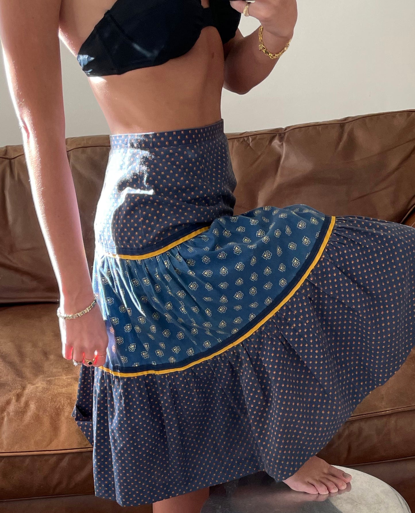 1970s Tiered Peasant Skirt