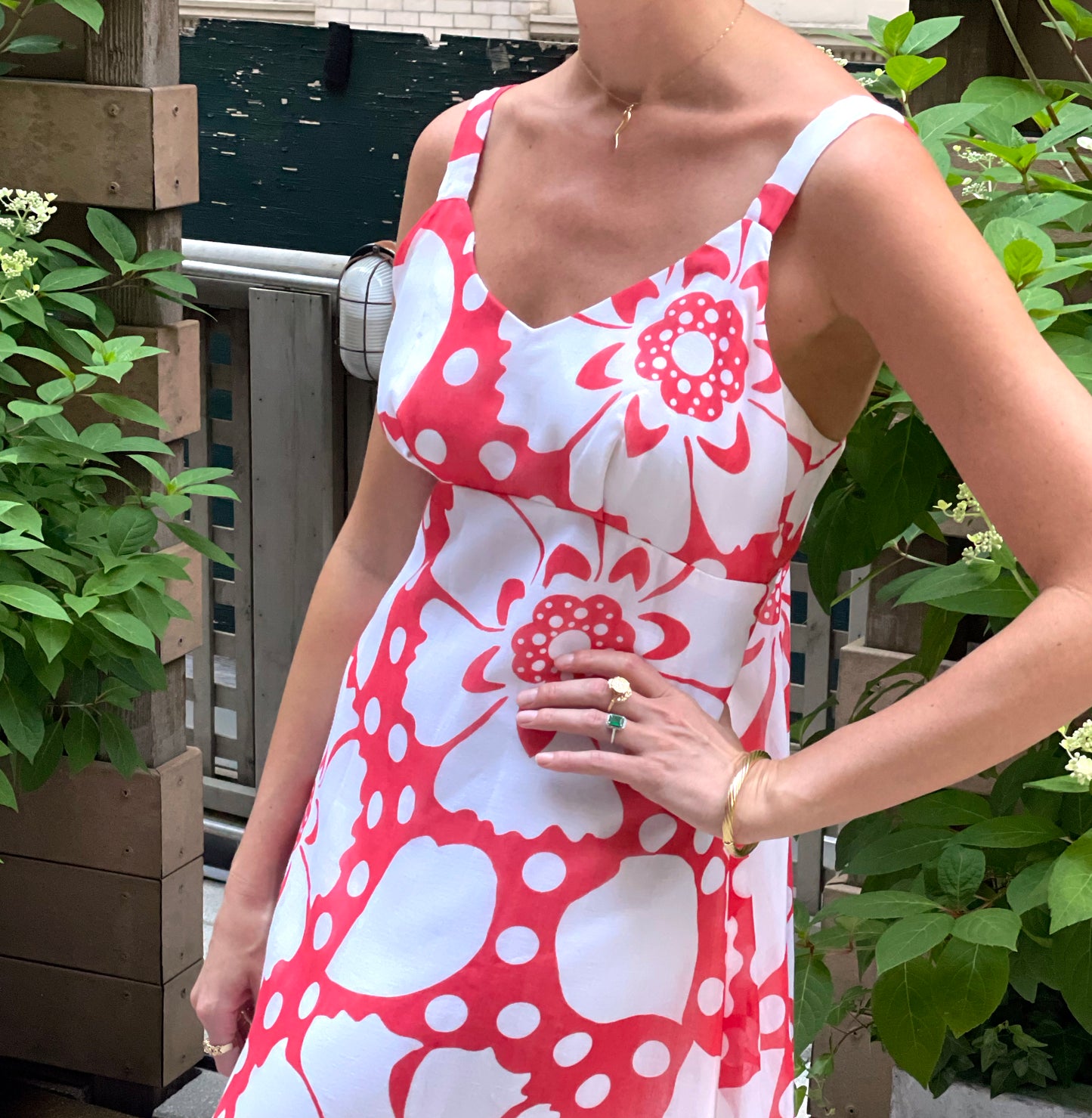 Vintage 1970s Graphic Floral Maxidress