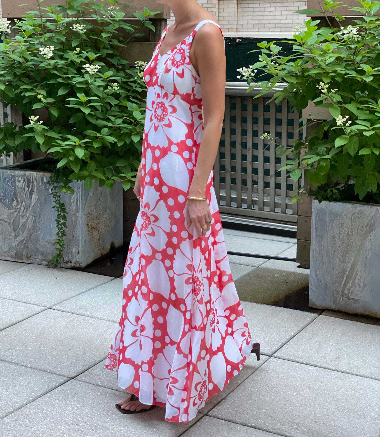 Vintage 1970s Graphic Floral Maxidress