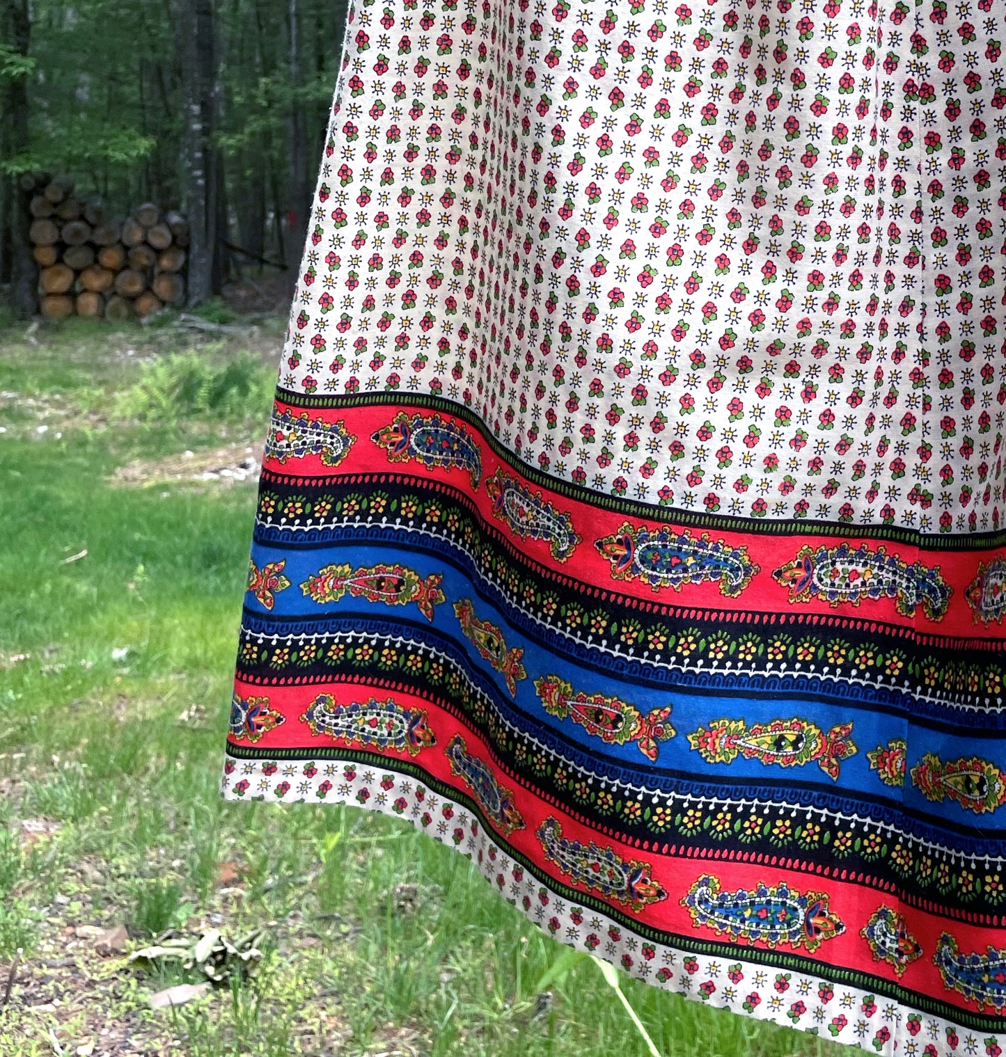 Vintage Tyrolean Folk Print Skirt