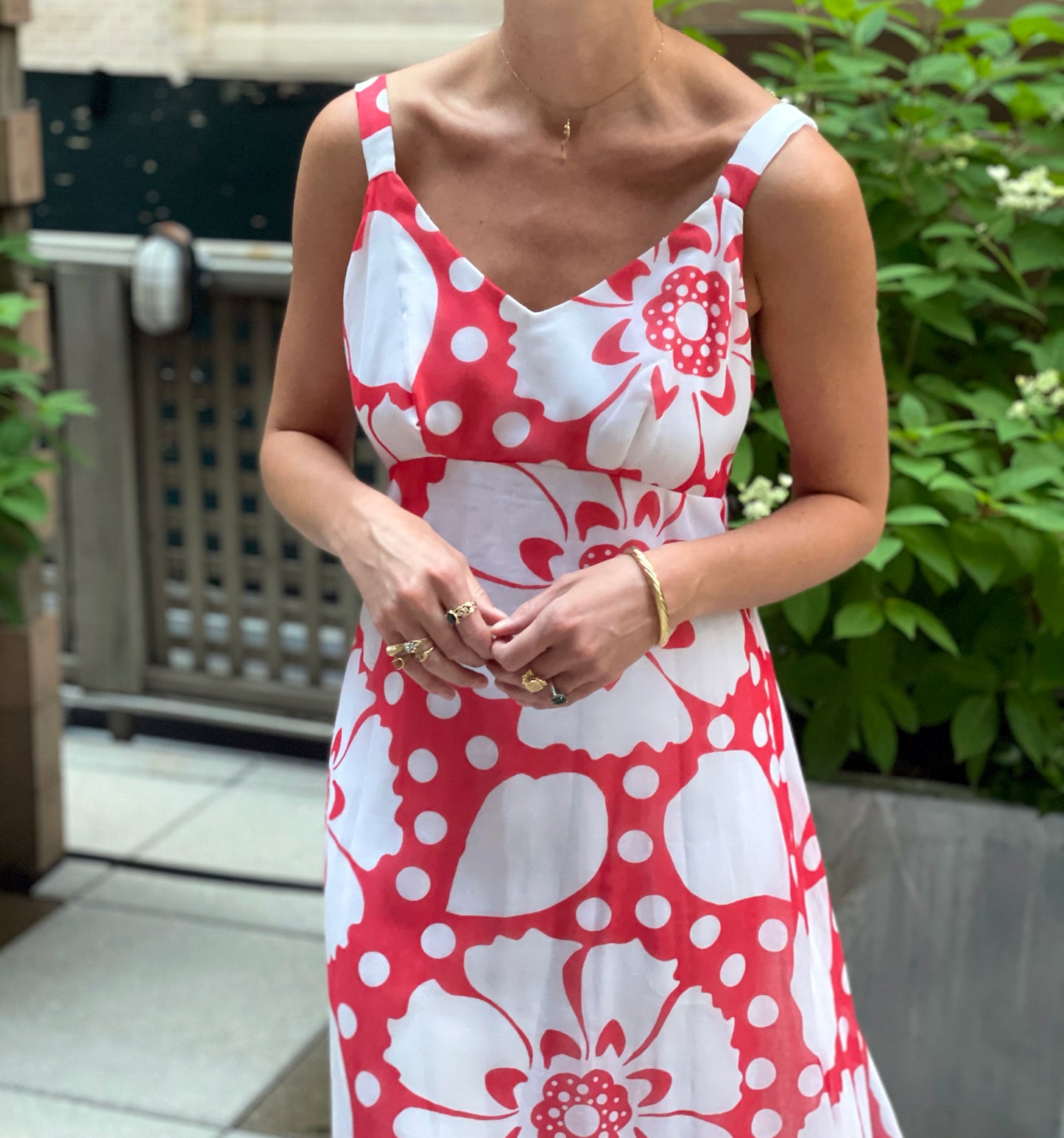 Vintage 1970s Graphic Floral Maxidress