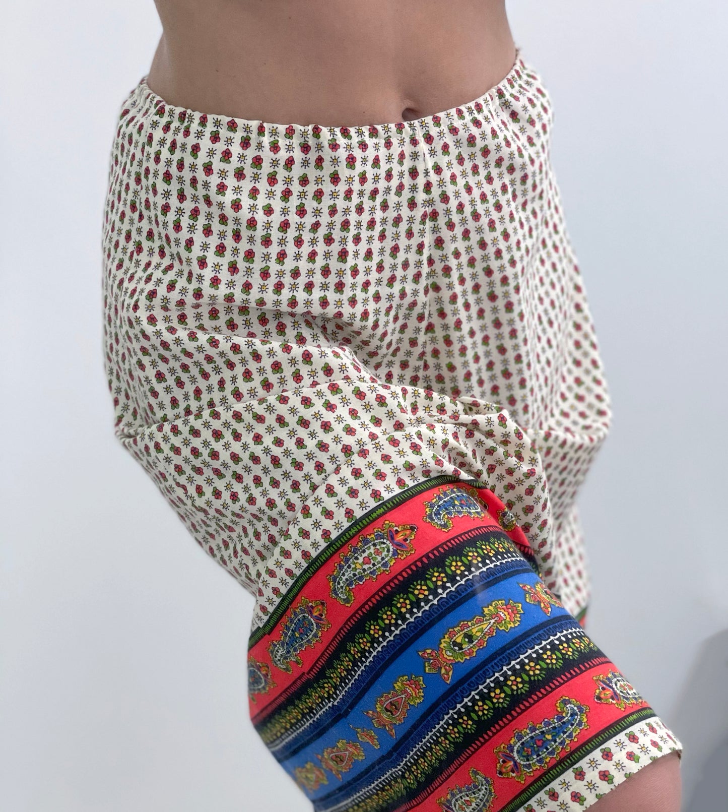 Vintage Tyrolean Folk Print Skirt