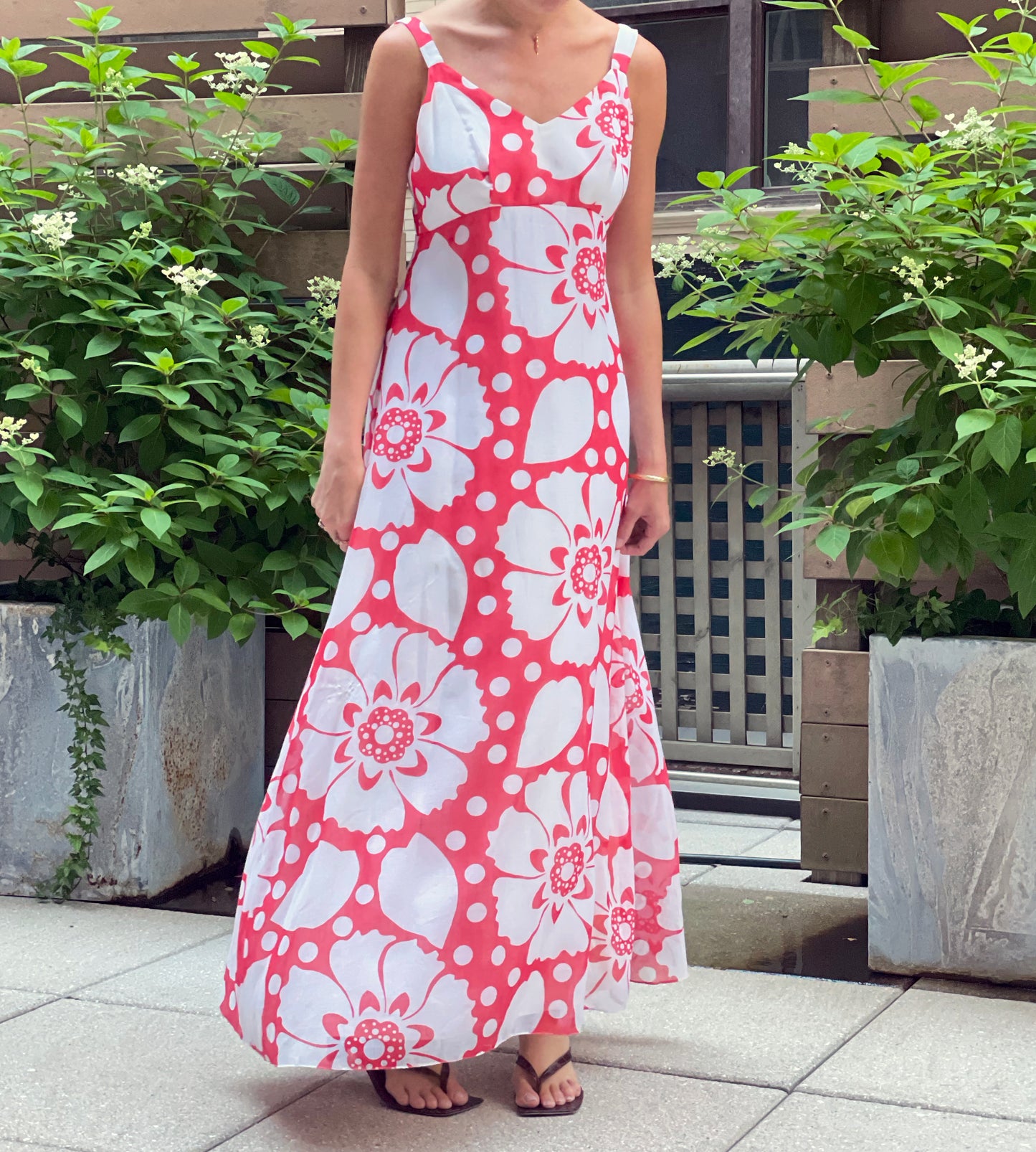 Vintage 1970s Graphic Floral Maxidress