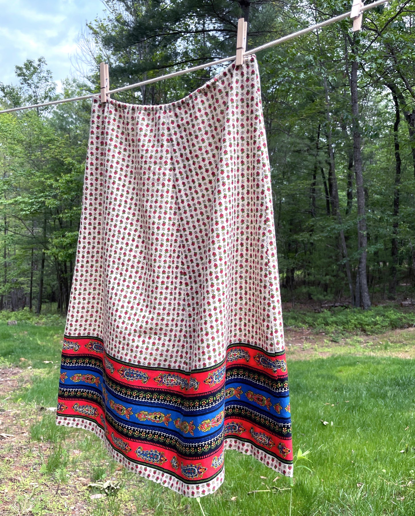 Vintage Tyrolean Folk Print Skirt
