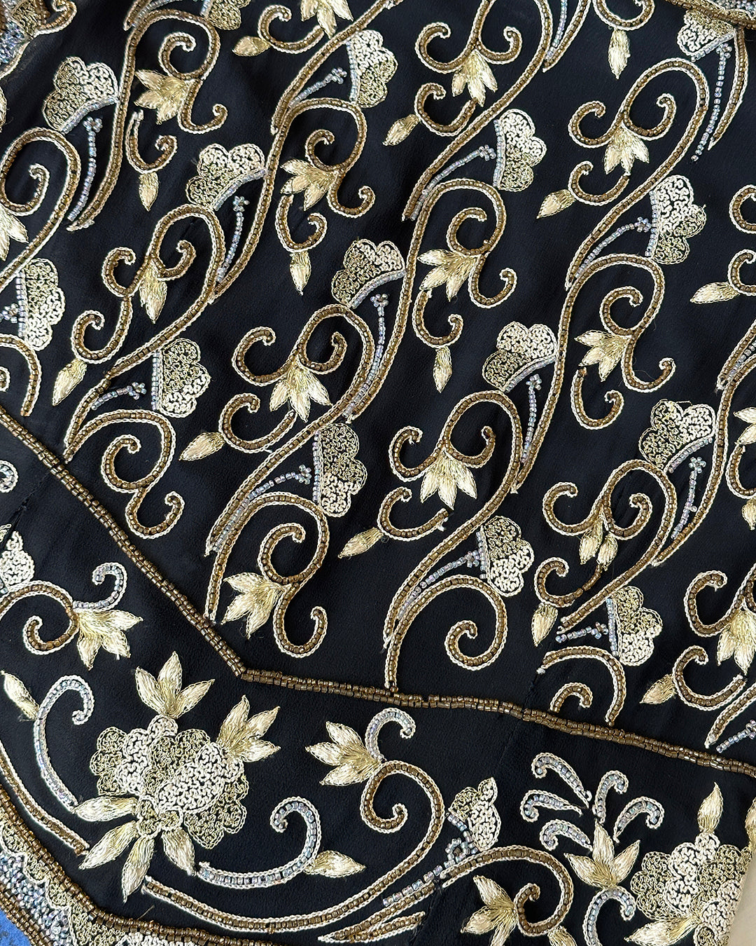 Vintage 1980s Silk Beaded Croptop