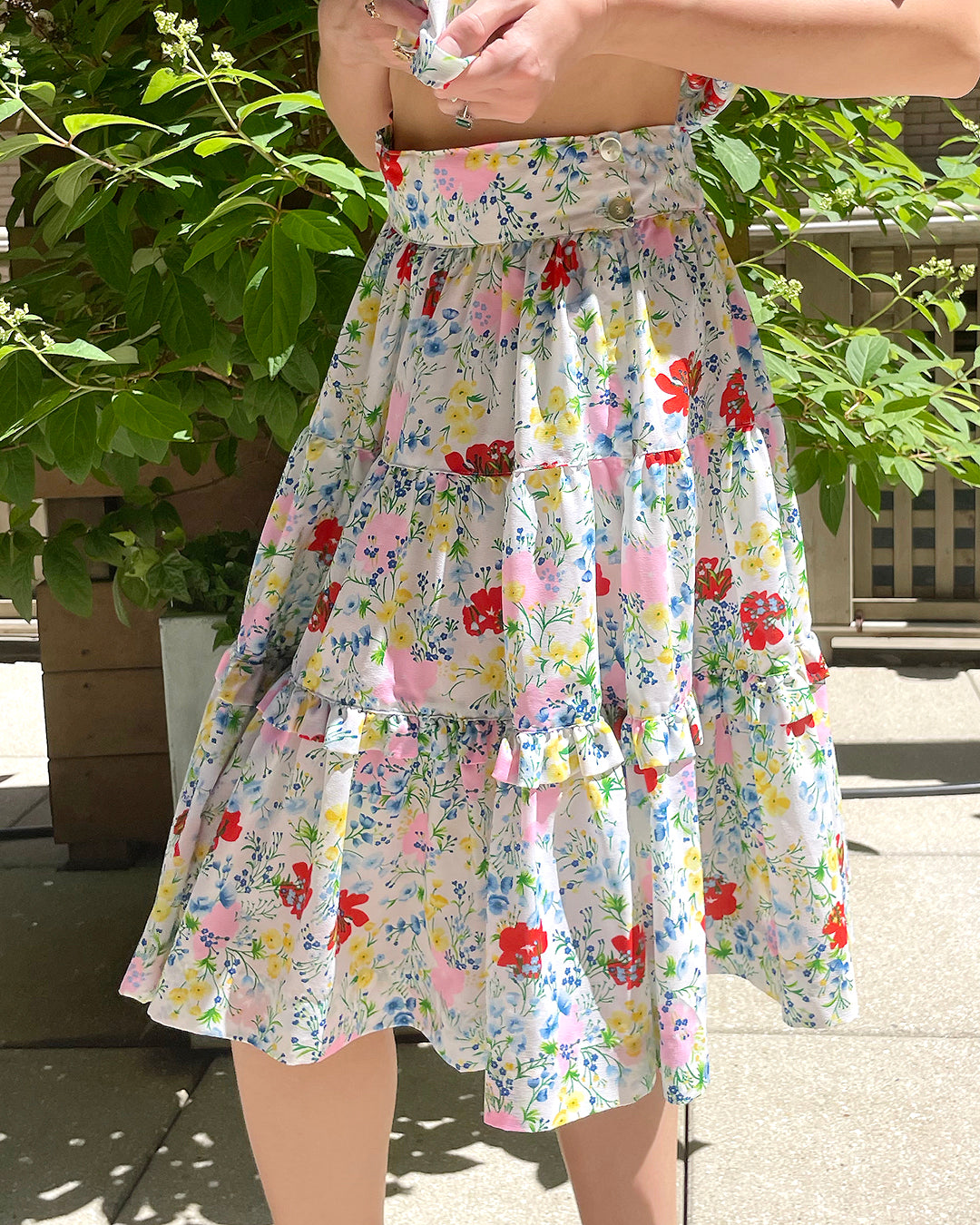 Vintage 1970s Floral Skirt Set