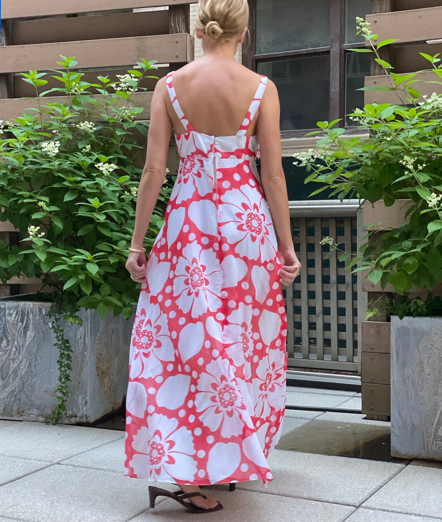 Vintage 1970s Graphic Floral Maxidress