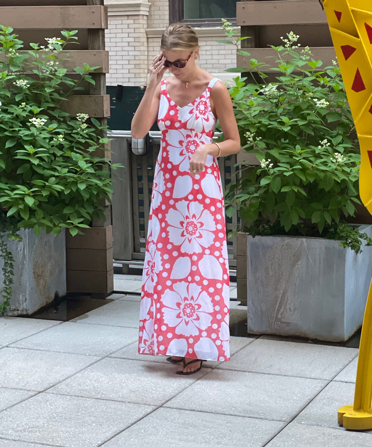 Vintage 1970s Graphic Floral Maxidress