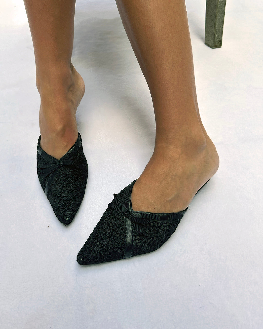 Vintage 90s Eyelet Lace Mules