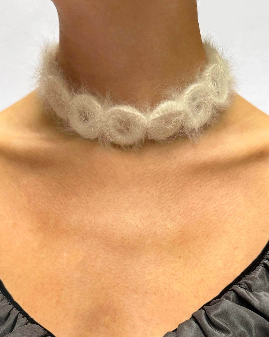 Vintage 1960s Angora Choker Necklace