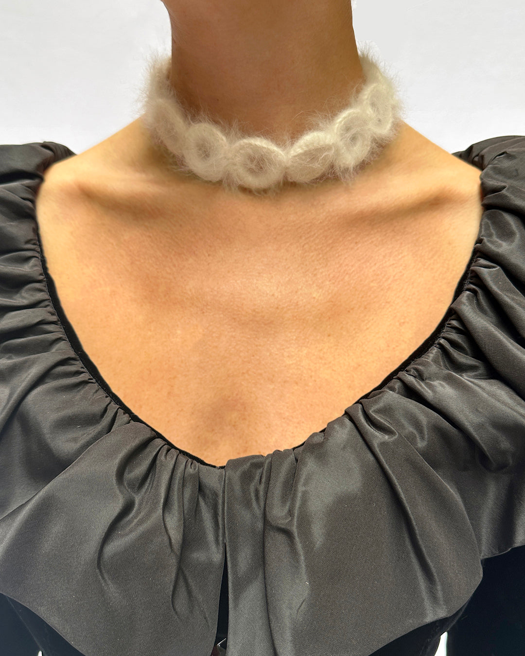 Vintage 1960s Angora Choker Necklace