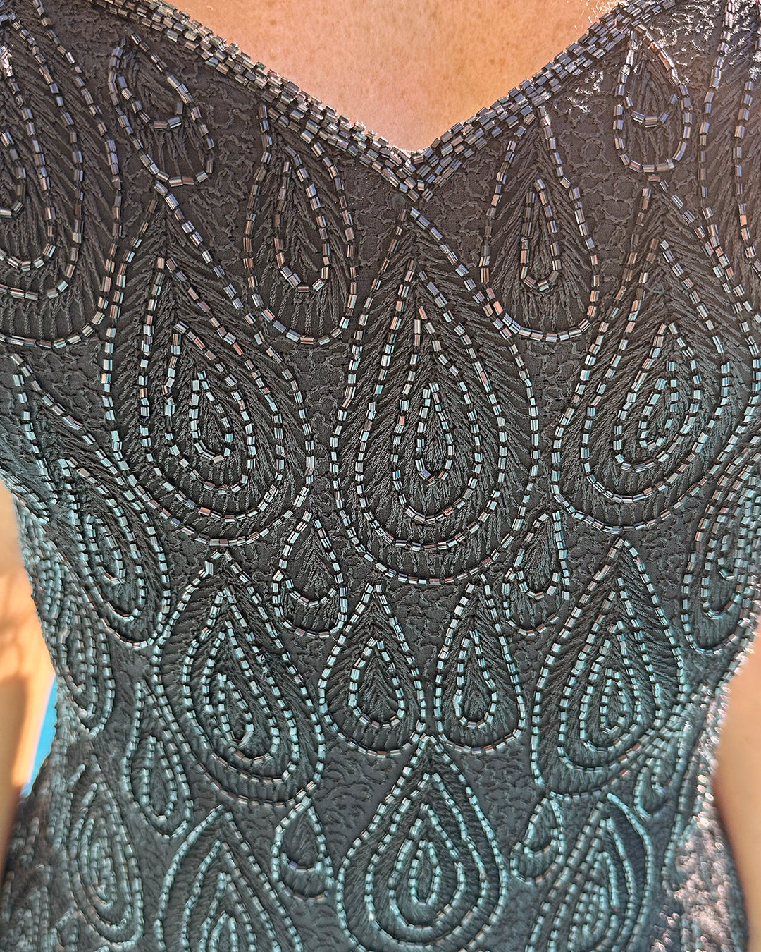 Vintage Beaded Silk Bustier Top