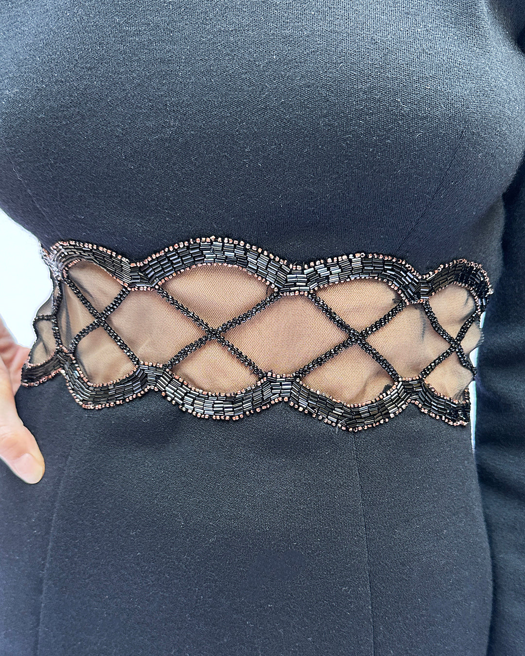 Vintage 1980s Bob Mackie Beaded Cutout Dress