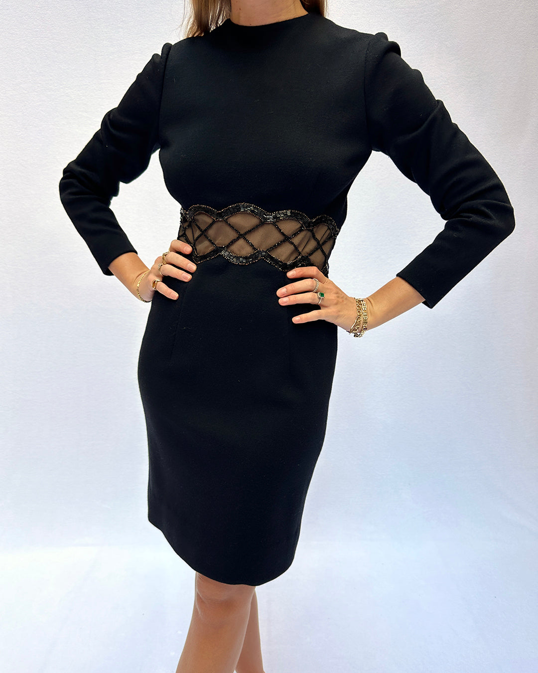 Vintage 1980s Bob Mackie Beaded Cutout Dress