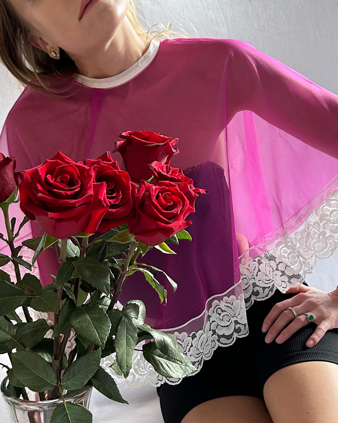 Vintage 1960s Lace Bed Jacket
