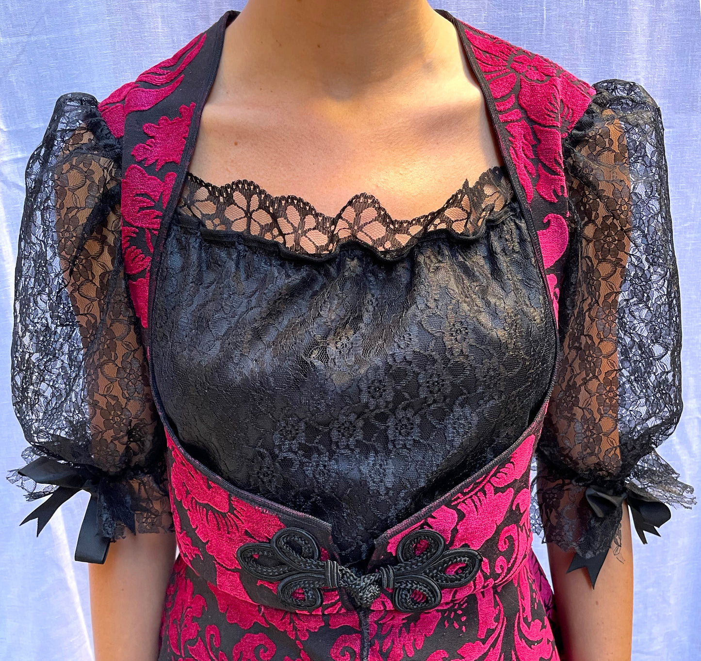 Vintage Brocade And Lace Dirndle Top | L