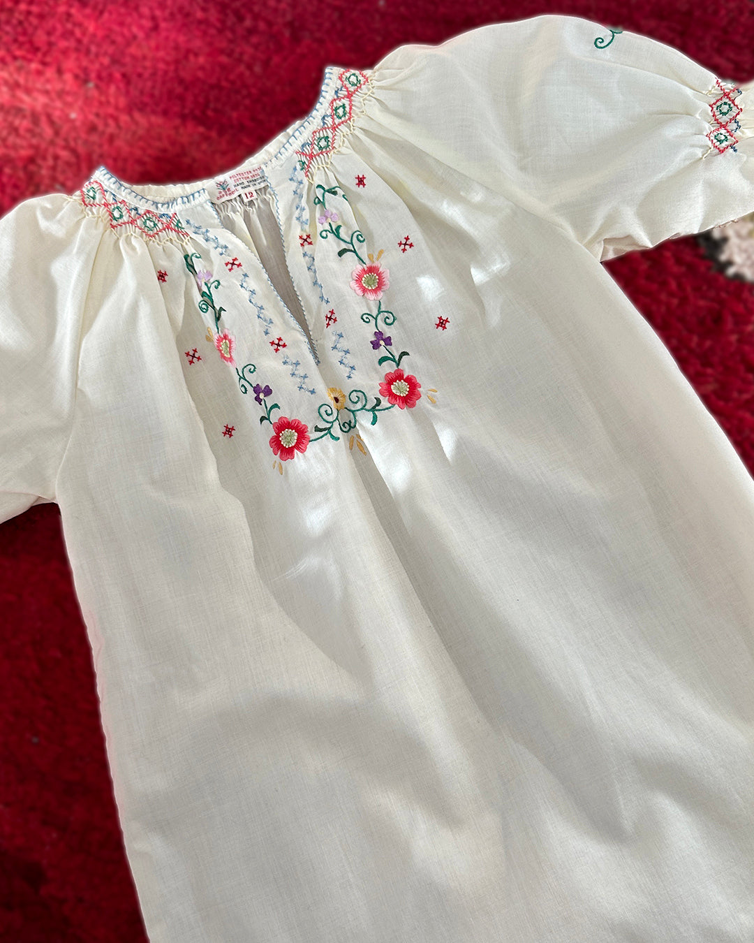 1960s Children's Hand-Embroidered Peasant Blouse