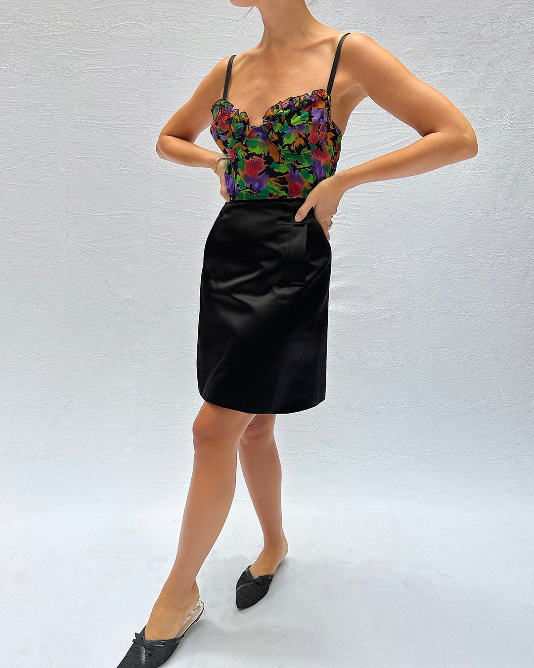 Vintage Christian Lacroix Satin Miniskirt