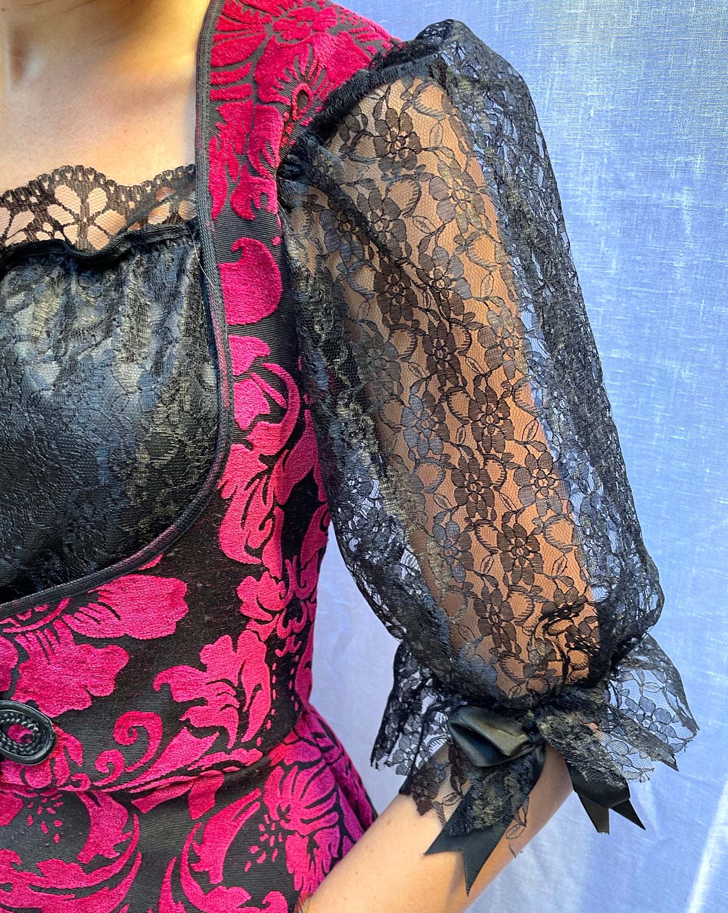 Vintage Brocade And Lace Dirndle Top | L