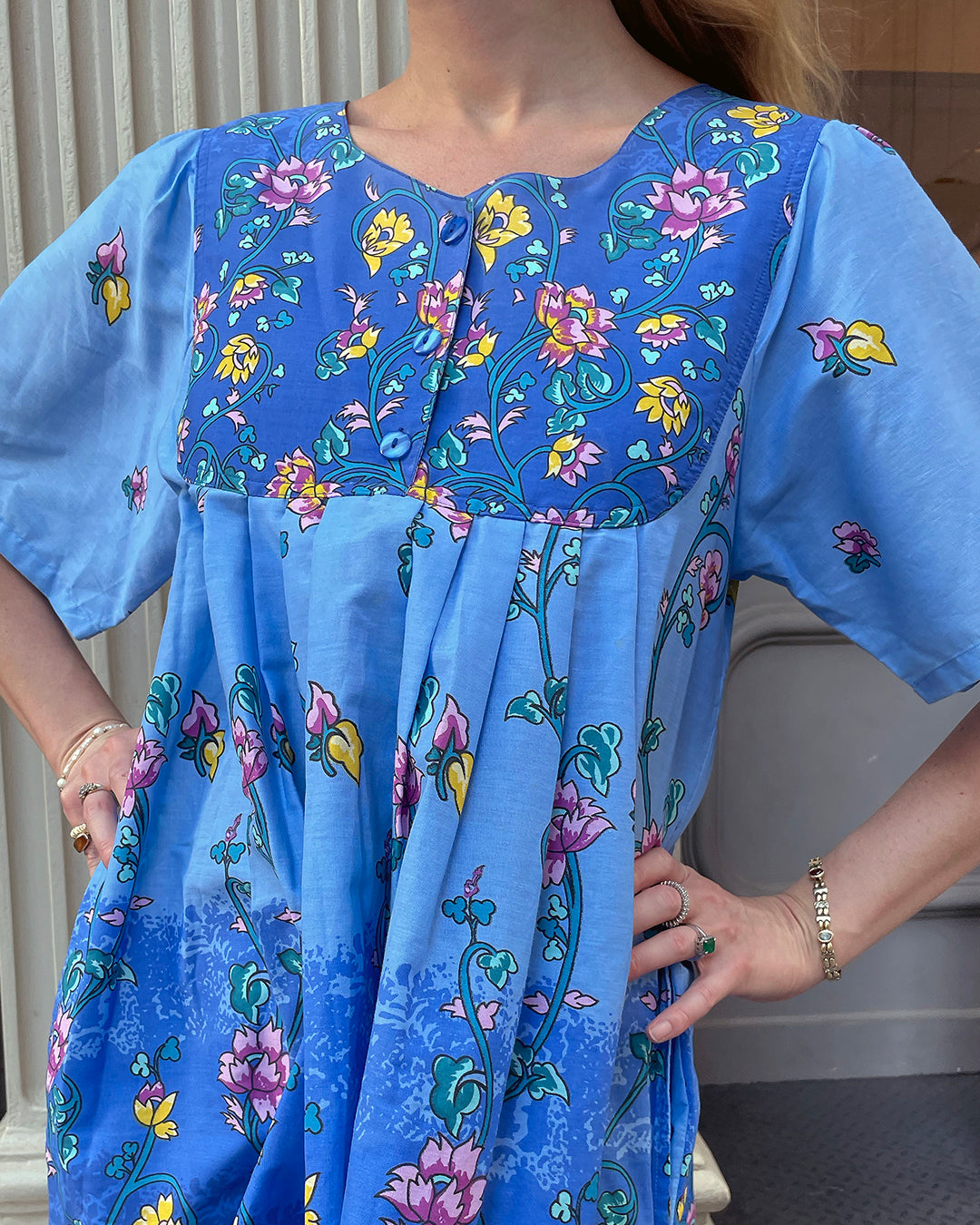 Vintage Floral Caftan Dress | XS-L
