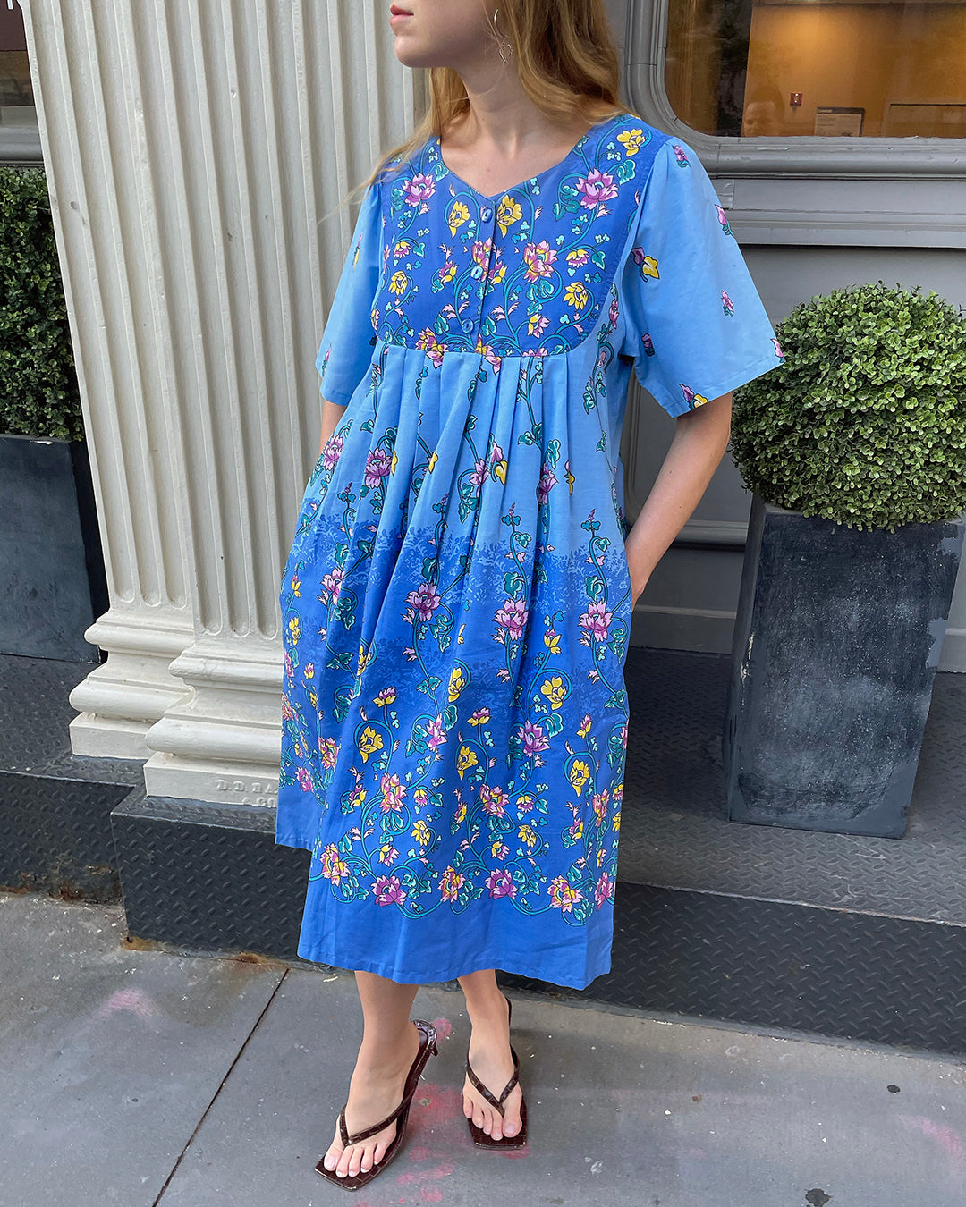 Vintage Floral Caftan Dress | XS-L