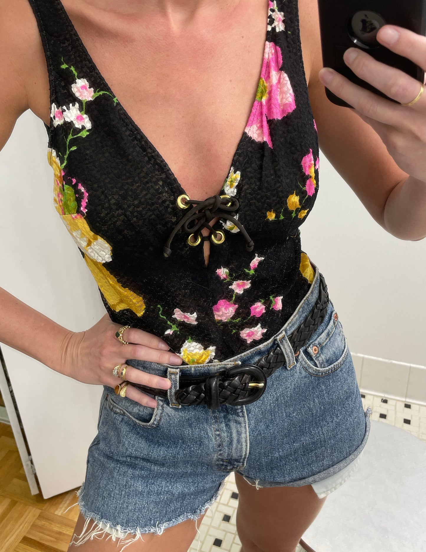 1950s Floral Bodysuit
