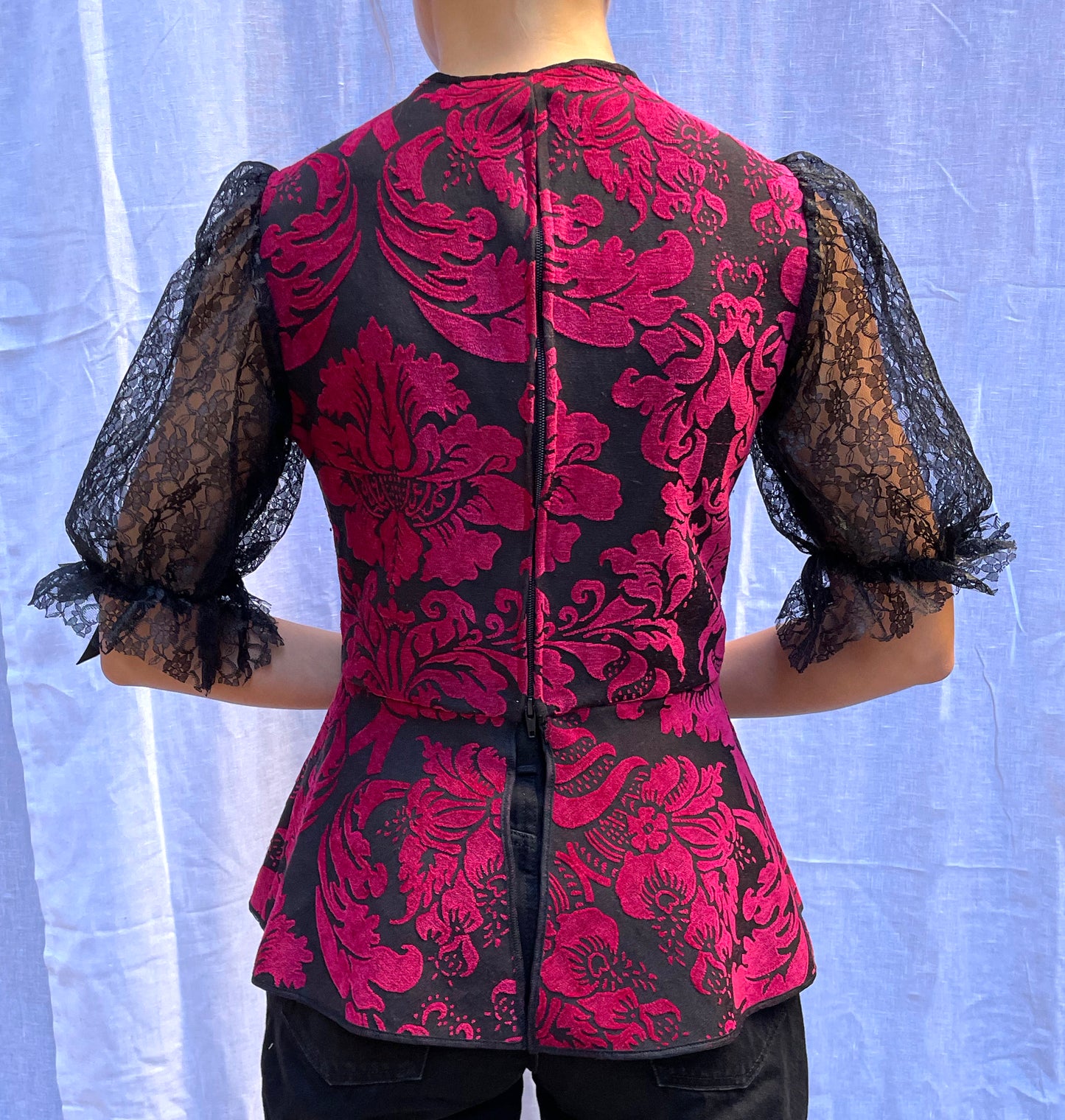 Vintage Brocade And Lace Dirndle Top | L