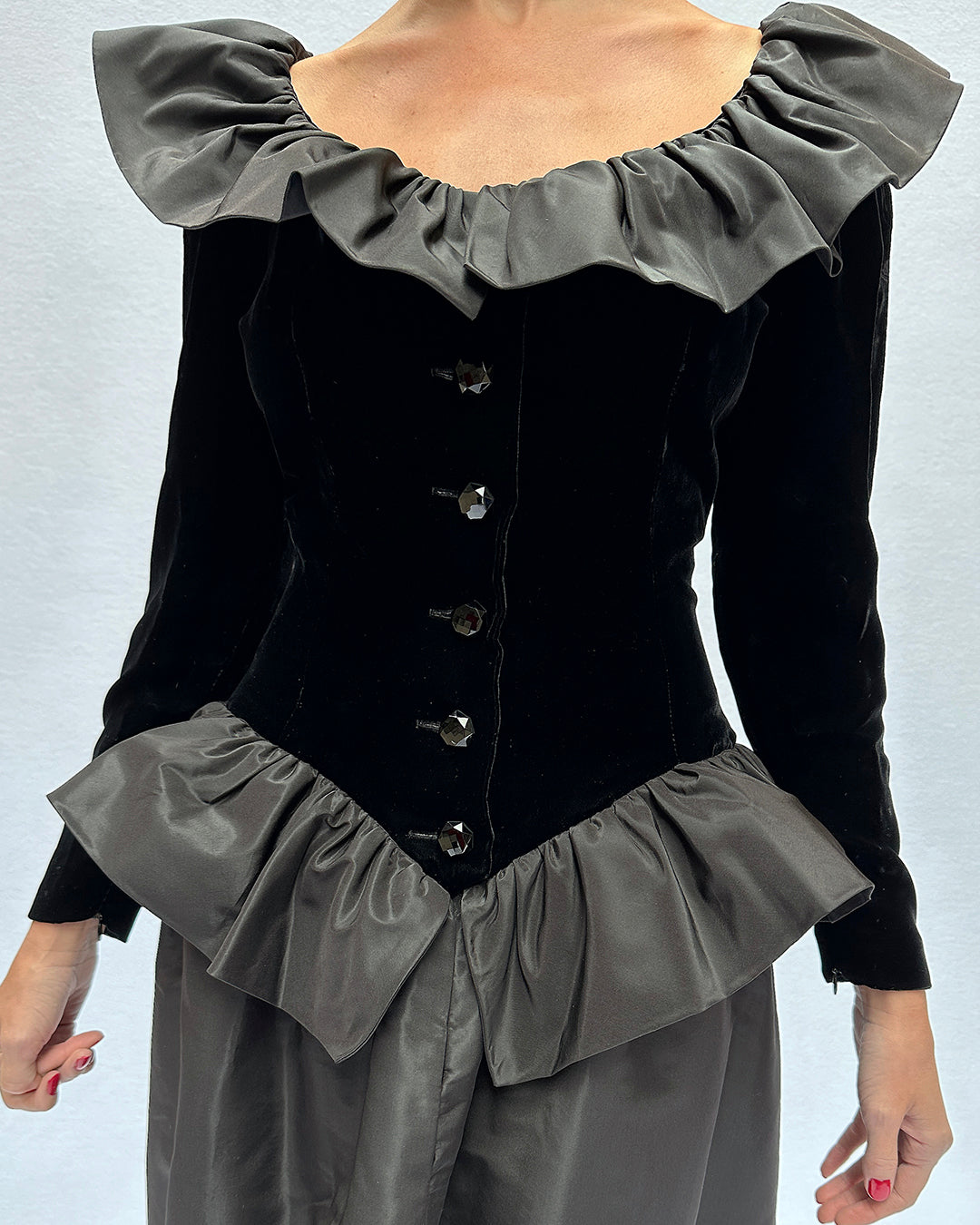 Vintage Givenchy Couture Fall 1993 Long Sleeve Velvet Gown
