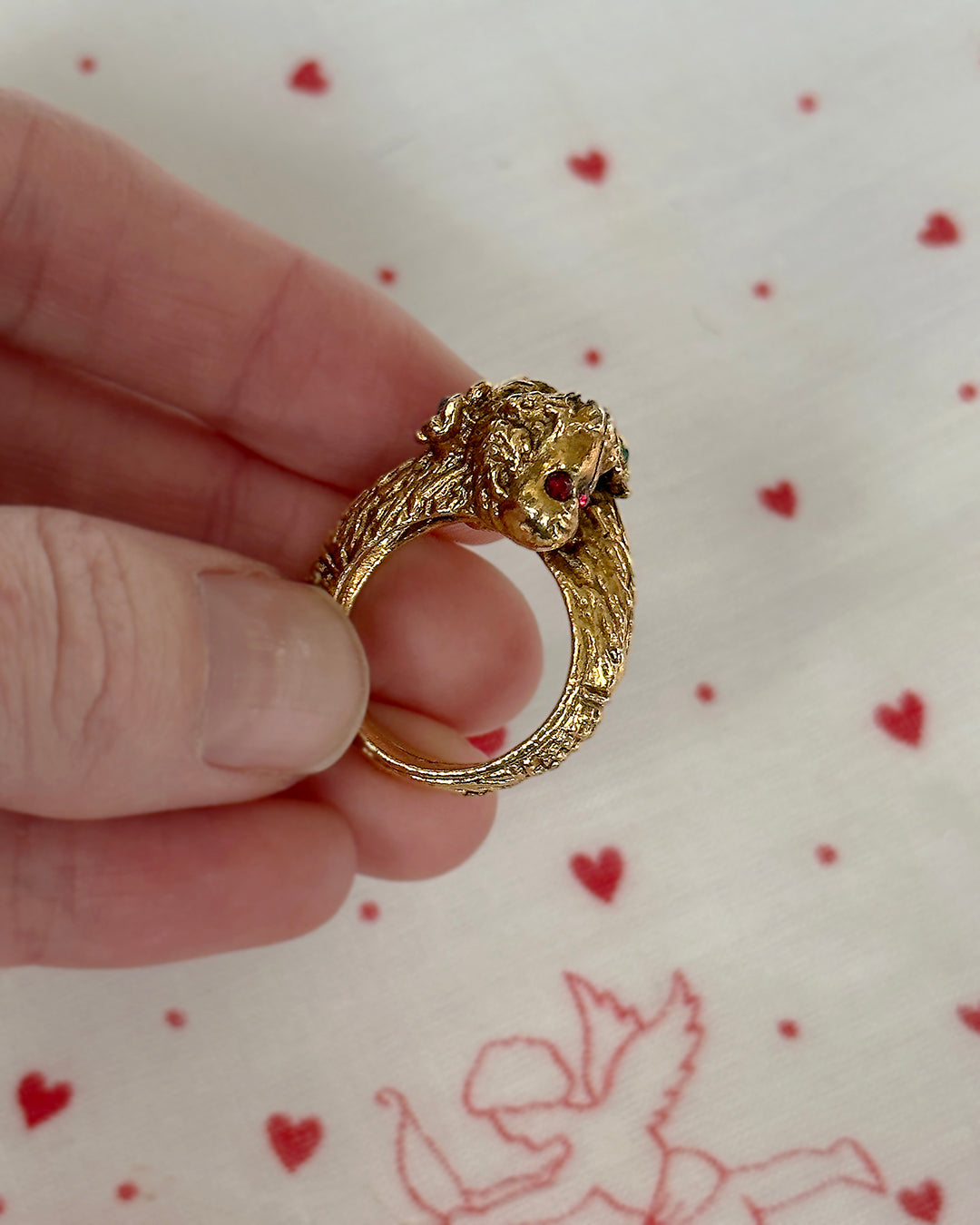 Vintage Gold Cherub Bypass Ring