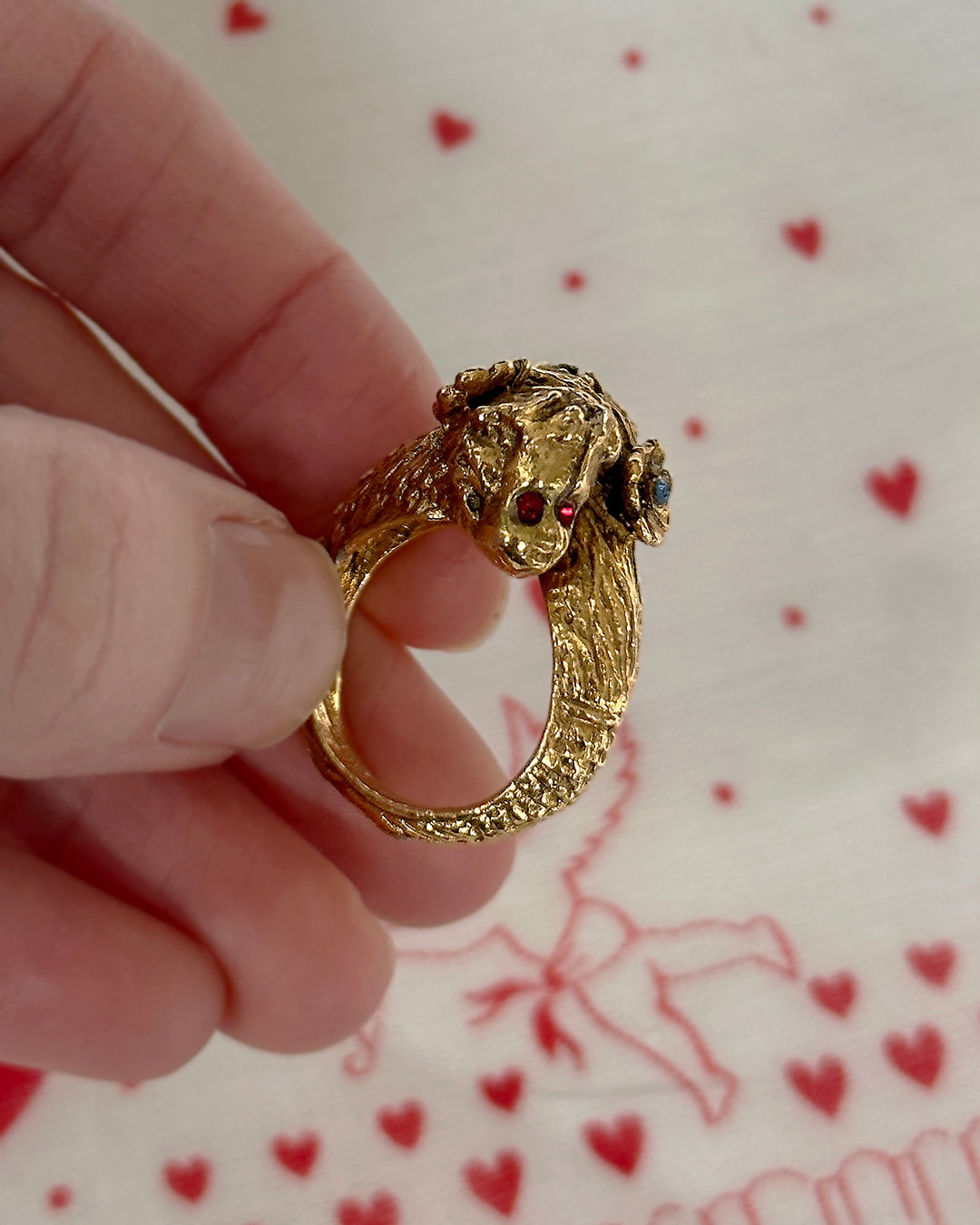 Vintage Gold Cherub Bypass Ring