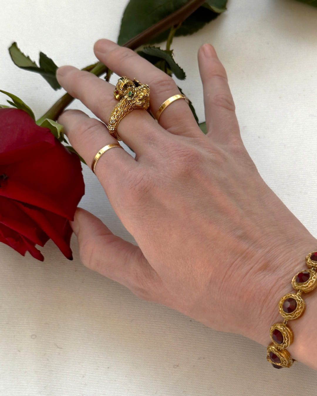 Vintage Gold Cherub Bypass Ring