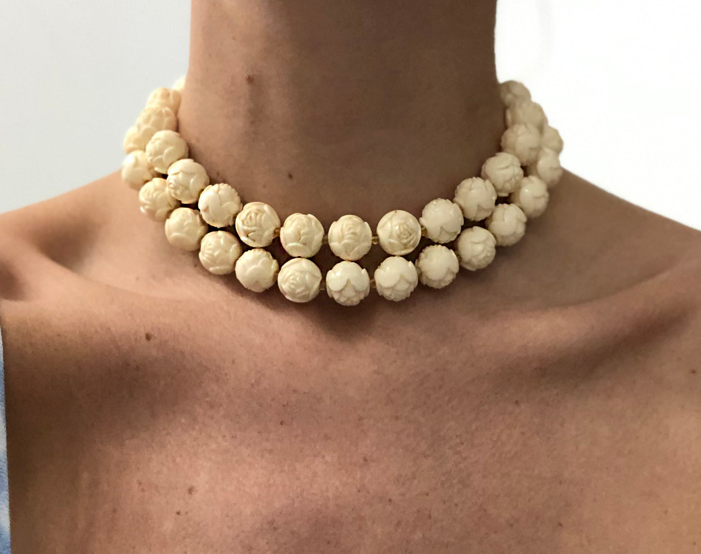 Vintage Rose Bead Belt + Necklace